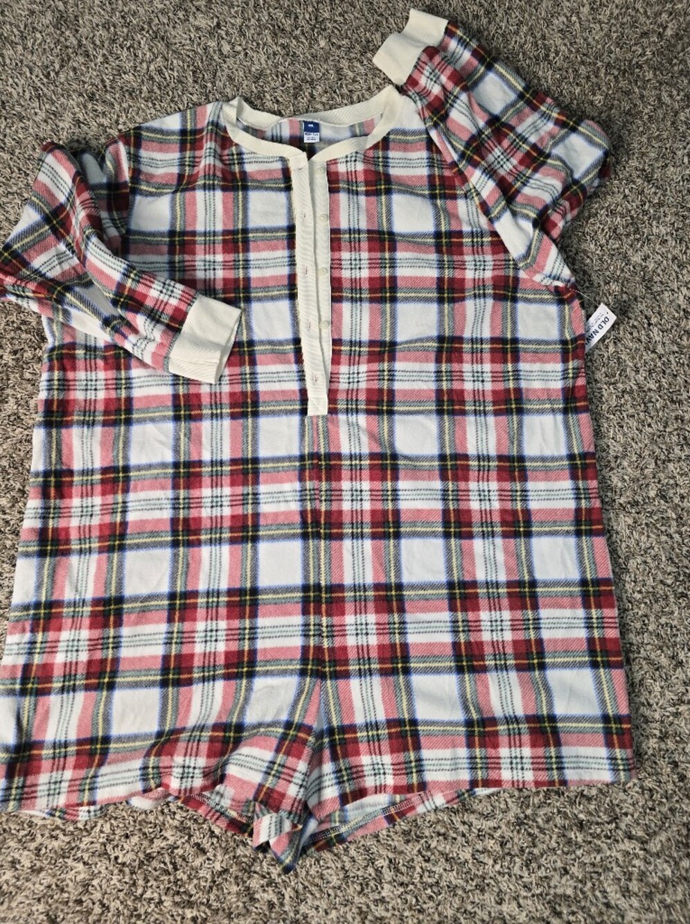 Old Navy Plaid Short Jumpsuit in Red, White, Blue